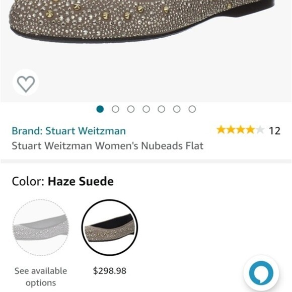 Stuart Weitzman Nubeads Suede Studded Flats size 7 - Picture 8 of 12